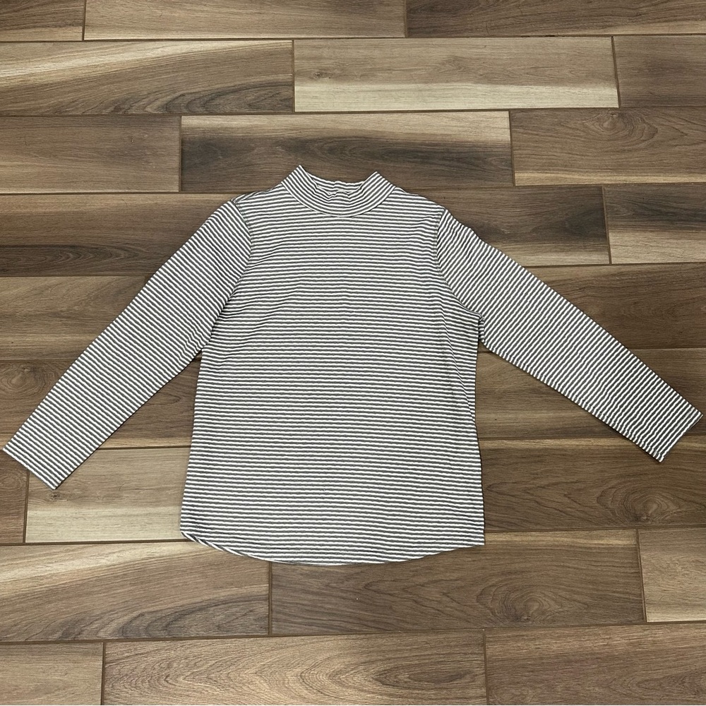 Chico's Monochrome Striped Turtleneck Sweater